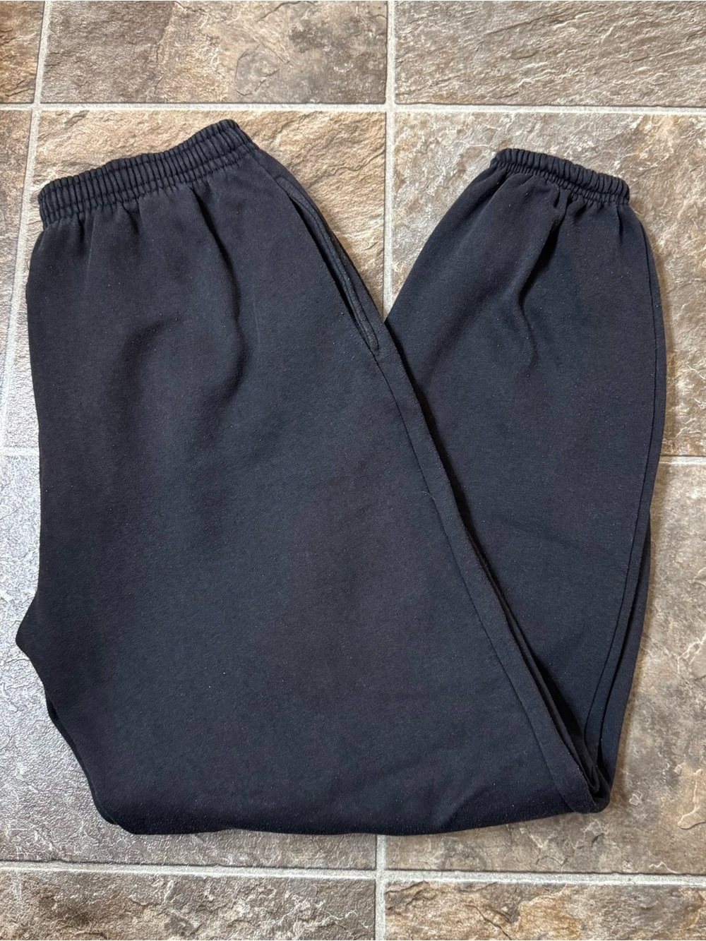 Vintage Wilson Mens Sweatpants XL/TG Black Fleece Lined Jogger Y2K Athletic Logo